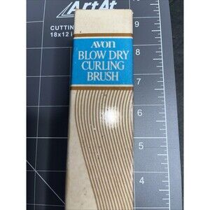 Vintage Avon Blow Dry Curling Brush Aqua Teal Handle with Box 1970s BOX AGED